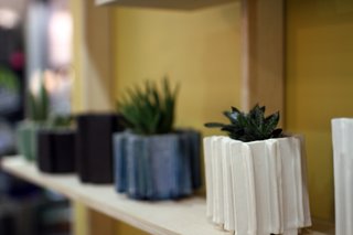 The Extrusion pieces are built by hand and run about $75. Find them on bkbceramics.com.