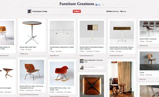 Christopher Culley's Design Furniture Greatness has 169 pins, including shots of furniture from his shop.