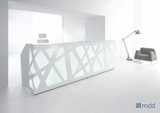 The Zig-Zag desk with a classic white light for brightening up dim offices.
