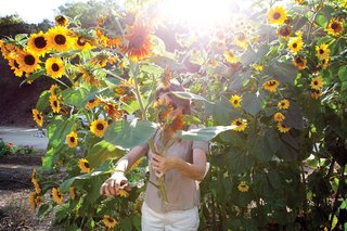 Party preparations include arrangements plucked from the family’s on-site flower farm.