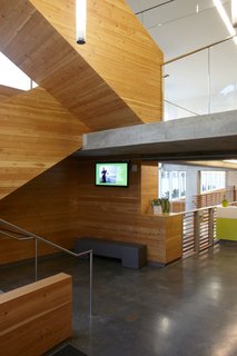 Investing in the look and feel of the space was important to the organizations involved with the project. Here, a wealth of materials in the interior. Photo by Chris Mueller.