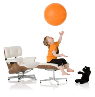 The hands-down must have for the modern nursery is the Mini-e!! The Mini-e is a child sized replica sharing the same aesthetics as the classic Eames 1950s lounge chair and ottoman. For parents who want to keep the modern design of their home flowing through the nursery, this is for them. Photo from Little Nest