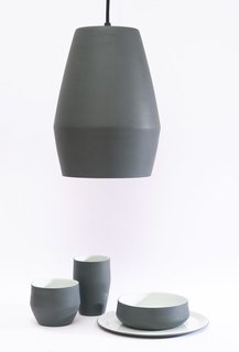 Tendence 2012 at Messe Frankfurt: Talents 10 + 1 - Photo 4 of 10 - German designer Mark Braun first exhibited at Talents Tendence in 2006. Here are his Join lamp and dinnerware, a family of objects created early in his career. Northern Lighting now produces the Bell pendant lamp that is based on this form.