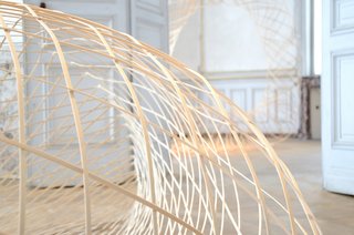 The interiors of Domaine de Boisbuchet serve as a raw backdrop for Maria Blaisse's movement research investigation.