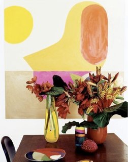 Fashion's Night Out: Dinosaur Designs - Photo 1 of 10 - Known for hosting entertaining gatherings in their beachside home overflowing with exotic flowers, Ormandy and Olsen—an off-work couple as well—make gorgeous vases.<br><br>"We love the relationship between the humanness of the forms we create and the very modern material that we use—resin," says Ormandy (who also created the abstract painting in the background). "We see ourselves as artisans and embody the Japanese philosophy of <br><br>wabi-sabi where there's perfection in the imperfections. When you think of plastics you think of the mass produced, but what we do isn't like that. Each piece is handmade and designed with the intention of being cherished for a lifetime."" /pIn step with their latest collection, a href="http://dinosaurdesigns.com.au/collections/sorbet/"Sorbet/a, Dinosaur Designs will be serving Sorbet and Champagne in their Nolita boutique at 211 Elizabeth Street (at Prince) tonight for New York City’s a href="http://fashionsnightout.com/fno/nyc"Fashion's Night Out/a./p dwell-photo photoId="6133529542536290304" caption=""We don't have any specific rituals for entertaining, it changes each time depending on the party and the people. Music's always very important as a way to get people to relax and be in the moment. Of course there's always a good glass of wine, great food and flowers, and a few pieces of Dinosaur Designs to add color to the table," says Ormandy." /dwell-photo photoId="6133529543618445312" caption="Dinosaur Designs’ latest collection, Sorbet, was inspired by that most prized summer delicacy: sorbet. The idea is a departure from previous lines, where elements of pure nature have been the inspiration." /dwell-photo photoId="6133529544671191040" caption=""Sorbet is nature sexed-up," says Olsen, "We were excited by the wonderful transformations that happen to vibrant colors like watermelon, raspberry, apple, and mint when you make sorbet. The pure pigment is transformed and softened by the churning and the freezing. The color becomes cooler but there's still an intensity in the flavor."