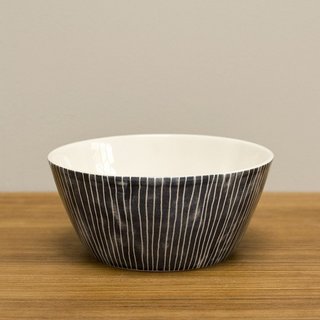 Earthenware Pinstripe bowl from the U.K. ($28).