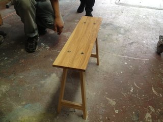 Open Studios at City Modern - Photo 13 of 26 - A traditional Chinese bench gets the Chen and Kai treatment with abalone inlays masking the hardware.