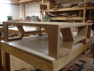 Open Studios at City Modern - Photo 19 of 26 - Here's a coffee table mid-production. Each Hellman Chang piece is numbered and tracked by the company, making it easy to match future pieces for clients.