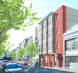 Mini Apartments and Next-Wave Prefab, Part 2 - Photo 4 of 4 - A rendering of the building at 38 Harriet Street in San Francisco's SoMa district.