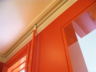 City Modern Home Tours: Brooklyn - Photo 24 of 51 - A subtle, yet striking detail is the combination of matte and high-gloss paint. "Our painter, who is awesome, asked: What do you want to do with the molding?" the owner explains. "Just for fun we used this high gloss oil paint and we said, 'Let's do that. That sets it off the most.'"