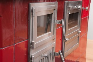 Once the door is locked, the bricks absorb the thermal energy and distribute heat for the next eight to 24 hours.