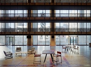 The Promenade of the David H. Koch Theater featuring seating collection designed by Token. Photo by Frank Oudeman.