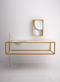 7 Stylish Bathroom Sinks That Can Fit in Even the Tiniest of Spaces - Photo 7 of 8 - With the simple, zen-like sink and vanity combo from Nendo, you won't need to use your wall space for built-in countertops.