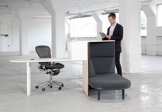 Designer Spotlight: Matthew Plumstead - Photo 2 of 4 - Plumstead designed Integrated Workspace to accommodate all of the postures one might have throughout the workday—a traditional desk, standing station, and daybed.