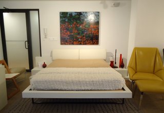 Here, a stand-alone unit that doesn't have to be built-in to a wall of cabinetry. The mattress is surprisingly comfortable.