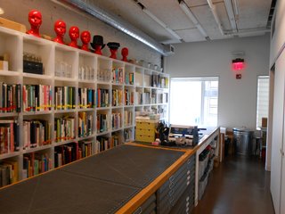 Design Army, Washington, D.C. - Photo 6 of 9 - Although Design Army is a technologically cutting edge design firm, projects still need to be handcrafted sometimes. An upper shelf holds their design awards overflow from the conference room and Pum's hats add a bit of swagger to the red head mannequins above.