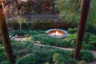 Simple, Concrete-and-Steel Fire Pit in Oakland - Photo 1 of 2 -