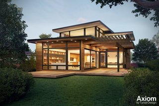 Prefab Spotlight: Turkel Design - Photo 1 of 4 - The Axiom 2340 model features a deck space off the great room and light-filled, high-ceilinged living spaces.