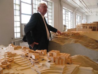 Richard Meier on a tour of his firm's model museum in Long Island City, 2010. (Photo: Kelsey Keith)<br><br>Addressing the common practice of architectural competitions, Meier explains, "Sometimes if you do a competition, you know you’re taking a risk of it not happening. Many of them that we’ve done remain unbuilt for us, and unbuilt for anyone. We always look at competitions very carefully to try and determine whether it’s just emotion on the part of the sponsors or it's something real.