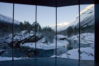 Rustic Cabins Comprise This Impossibly Idyllic Hotel in Norway - Photo 1 of 8 - The minimalist design of the Juvet's rooms bring guests into close contact with the Valldola River and the sublime valley beyond it.