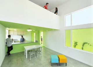 Vibrant Affordable Housing Prototypes in Los Angeles - Photo 2 of 11 - Working with a construction budget of $165 per square foot, the architecture firm accommodated three bedrooms and two bathrooms in each of the designs and sought to instill the spaces with the elements not typically associated with affordable housing. "With good, thoughtful design, this category of residences does not have to have an expected, underwhelming look," Michael Lehrer, the firm's president and founder, says. "Just call it gracious housing with emblems of luxury: ample natural light; views; generous indoor-outdoor relationships; processional spaces; and an open, trusting, and welcoming attitude to the street."