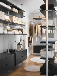 10 Modern Walk-In Closets - Photo 1 of 10 - Stolmen by Ehlen Johansson for Ikea allows for unlimited storage possibilities. You can follow the suggested design or create your own storage combination. The system's open-shelf concept allows for ease of access. 