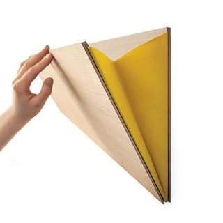 Unobtrusive and easily mounted, the Leaning Wall Pocket, a simple but sturdy storage pouch, is made in Belgium from plywood and comes in 12 different colors of felt.