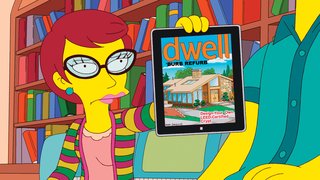 The look of the Simpsons’ neighborhood transitions wildly when new neighbors discover a forgotten Neutra, triggering a renovation craze. Their project is so successful that it’s featured on the cover of Dwell.