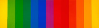A piece from the museum’s permanent collection. Ellsworth Kelly, American, born 1923; Spectrum II, 1966–1967; oil on canvas; 80 inches x 22 feet 9 inches; Saint Louis Art Museum, Funds given by the Shoenberg Foundation, Inc. 4:1967a-m © Ellsworth Kelly.