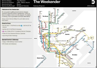 The Vignelli map reincarnated. The Weekender app for iPhone and Droid also lives online. Provided by the New York Transit Museum.