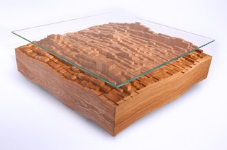 Mastering the Wood Grain - Photo 3 of 14 - The Skyline Coffee Table, here shown in ash hardwood with glass, is a graphic interpretation of New York City, a place where Michael Rupich—whose studio is currently based in Fairfield, New Jersey—has always lived in and around.