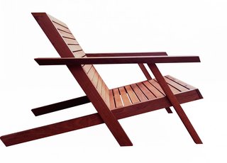 Mastering the Wood Grain - Photo 10 of 14 - Made from Ipe, this is EndGrain’s contemporary take on the Adirondack chair, an American classic. With slightly exaggerated geometric shapes and an angular feel, the design language was informed by designer Michael Rupich’s background as a graphic designer.