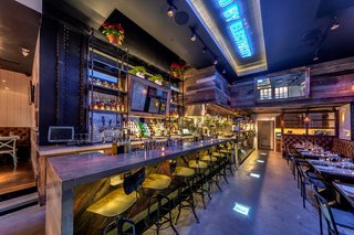 Mastering the Wood Grain - Photo 13 of 14 - EndGrain recently finished a complete interior installation for Willow Road, a new restaurant and bar housed within what was once the historic Nabisco Factory in Manhattan's Meatpacking District.