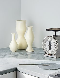 Givone sourced a slab of marble for the sink and countertop from Thompson Stone in Montague, New Jersey.