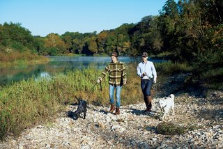 The land is adjacent to the Colorado River, along which Brown and his girlfriend, Agustina Rodriguez, walk their dogs.