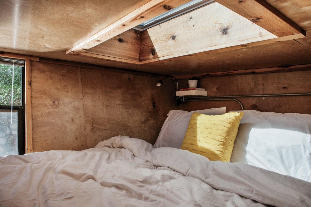 Photo 8 Of 13 In How To Build A Tiny Diy Trailer On Budget Dwell The Sleeping Loft Features A Velux Skylight Structural Insulated Panels By Vantem Keep Heating Costs