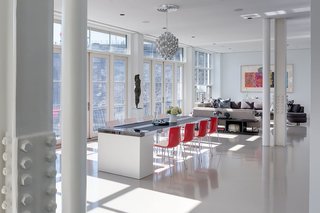 12 Striking Examples of Clerestory Windows in Modern Homes - Photo 8 of 12 - Light is invited into the home through the 75-foot wall of windows in the main living area. Kopel’s favorite part of the home is "the changing quality of light" that "animates the living space" from day to day and season to season. Lucifer architectural lighting and Polk Audio in-wall speakers add understated function.