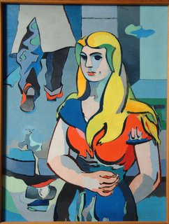 Peru Community Schools Art Gallery: The G. David Thompson Collection - Photo 6 of 7 - La Fille au Reflect D'Homme oil by Jean Helion— This oil by noted French abstract artist Jean Helion is the cover image for the new Peru Community Schools Art Gallery.