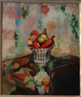 Peru Community Schools Art Gallery: The G. David Thompson Collection - Photo 7 of 7 - Bowl of Fruit oil by Arthur Beecher Carles—When it came to showing his art collection at museums, G. David was adament on how his art would be displayed. For the ehibition at the Guggenheim Museum in the 1960's, he wrote the catalog introdution himself; "Taste and experience play an important role. During the years I classified art as abstract or realistic and by schools such as DaDa or Surrealist. Today I recognize but two kinds....good art and bad art."