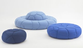 The Bubbles cushion was inspiried by, you guessed it—bubbles. The unique upholstering technique and the genius construction design has revived the traditional type of furniture and won the duo the 2013 IF Product Design Award.