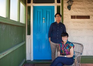 The designers, Daniel To and Emma Aiston.