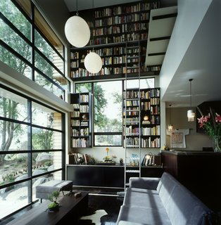 This Japanese-Style Box Home Boasts a Two-Story Bookcase - Photo 1 of 7 -