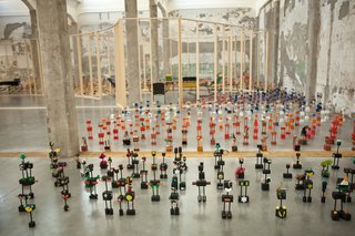 Marni also hosted their "ABI-tanti" workshop, which allowed people to create tiny robot-like creatures as part of the installation.