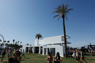 "A lot of kids might not be familiar with mid-century modernism," says Clemente of the music festival's attendees, "but I think subconsciously it will make sense to them." Clemente modeled the design of the installation on Neutra's Kaufmann House.