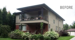 The duplex was built in the 1960s. Red brick lines the front of the house and painted clapboards make up the rest of the skin. In the new house, Kem Studio added a cedar rainscreen by Wood Haven Inc. to the second story, wrapped the entire first floor in Endicott Brick's Manganese Ironspot Smooth, and changed the placement of windows on the side. The massing remains the same but the new materials and technologies are an honest representation of present-day building science.