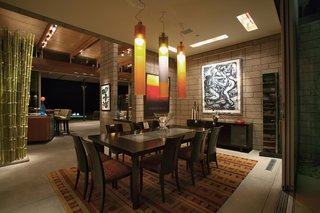 The exposed CMU walls provide visual interest throughout the home. Photo by: NuVue Interactive/Lance Gerber.