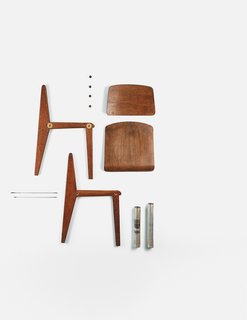 Jean Prouvé's Design Legacy - Photo 1 of 3 - After World War II, the Ateliers Jean Prouvé reinvigorated their research into "demountables," a new type of assembly-required chair akin to what we might call "flat pack" today.