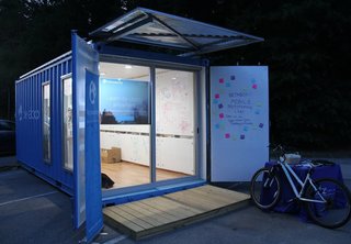 BetaBox: A Mobile Prototyping Lab in a Shipping Container - Photo 1 of 4 - The BetaBox mobile prototyping lab is outfitted with a 3D printer, a CNC mill, a laser cutter, and other tools for innovating.
