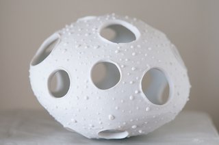 "I'm moved by that which is all around us, but we might have stopped seeing or maybe never really noticed—like the ubiquity and exquisite weirdness of nature," says Maria Moyer. "In art—as in fashion, I'm often attracted to things that might be a bit odd or disturbing at first, as they hold my interest in a different way than conventional beauty."<br><br>Diatom, unglazed porcelain, available at March in San Francisco.