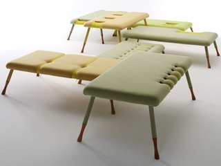 Loungescape<br><br>Sofa in seven parts. Can be placed in different ways according to the room and tied together. Nominated for Bo Bedre Design Prize 2005. Manufactured by Erik Jørgensen.
